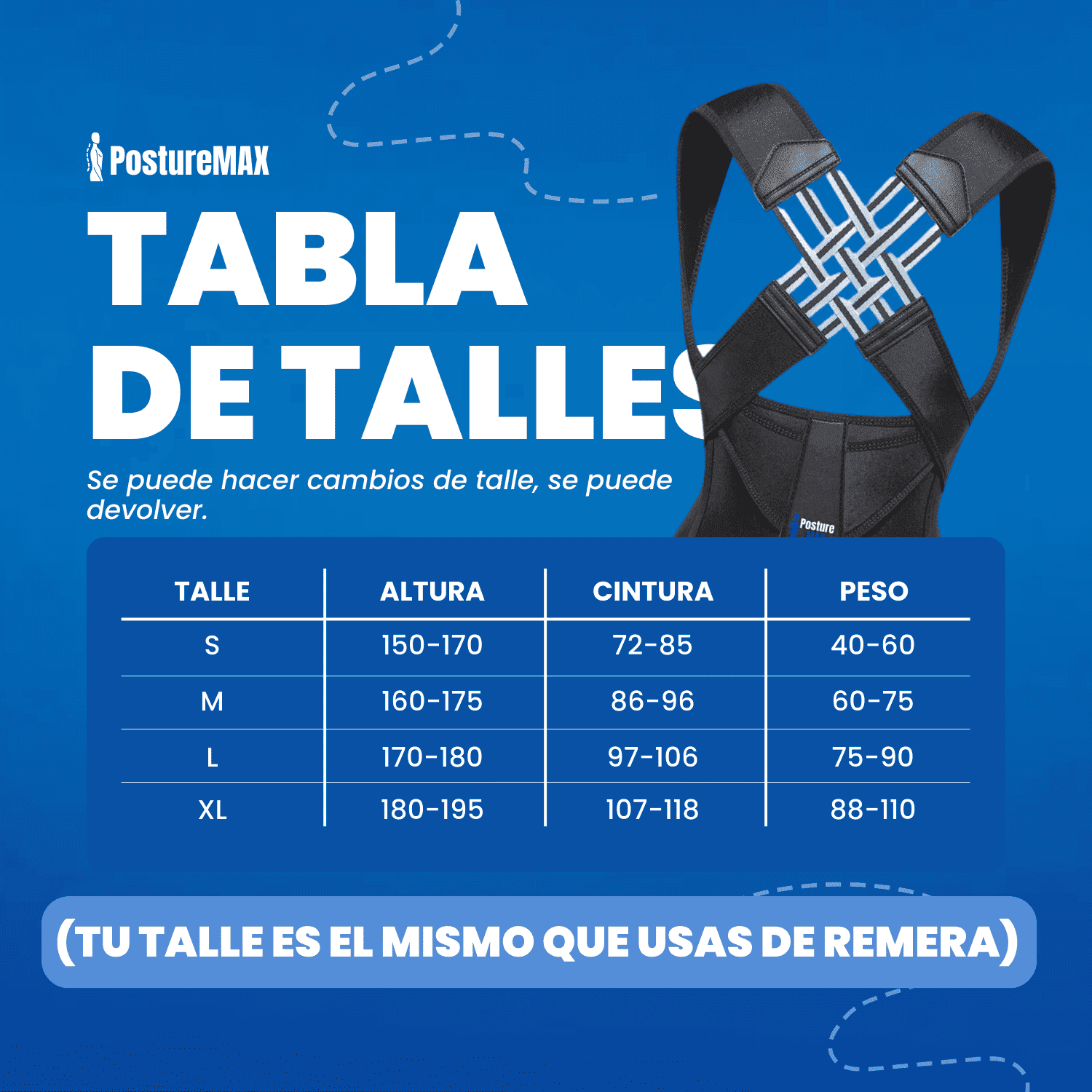 Guía de talle ideal Espaluxe